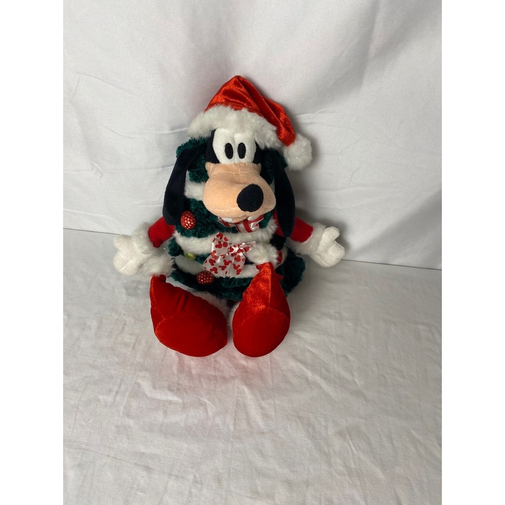 Disney 2010 Festive Goofy Plush Christmas Tree‎ Santa Hat Disneyland